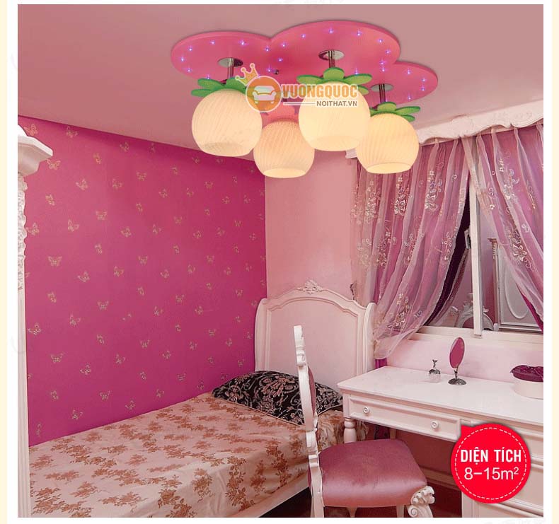 Đèn ốp trần cho bé màu hồng dễ thương uhs111-4